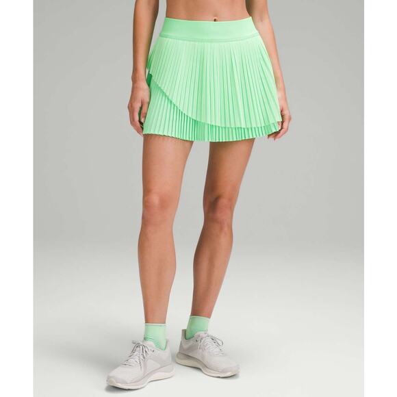 Lululemon Tiered Pleats High Rise Tennis Skirt Pistachio - Picture 3 of 10
